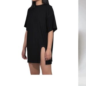 TracksuitBae oversized T Shirt Dress with leg slit